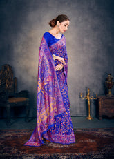 Royal Blue Cotton Silk Saree